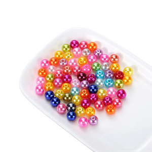 Perlas Redondas de Resina Plástica de Imitación de Perlas de Alto Brillo en Varios Colores para la Fabricación de Joyería y Accesorios DIY de 8mm - Product Image 5