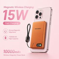 Batterie externe magnétique sans fil personnalisée en gros 5000 mAh 8,5 mm ultra-mince 15W Qi2 20W PD Charge rapide avec support – Direct Usine