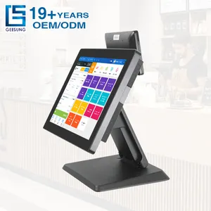 POS terminal touch screen máquinas um windows 10 varejo epos sistema caixa registradora máquina com sorteio de dinheiro