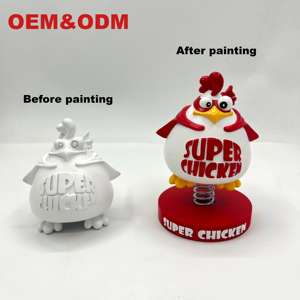 بيع بالجملة مخصص رأس مزخرف هدية تهز الرأس سوبر دجاج كارتون مضحك تمثال دمية حيوان - Product Image 2