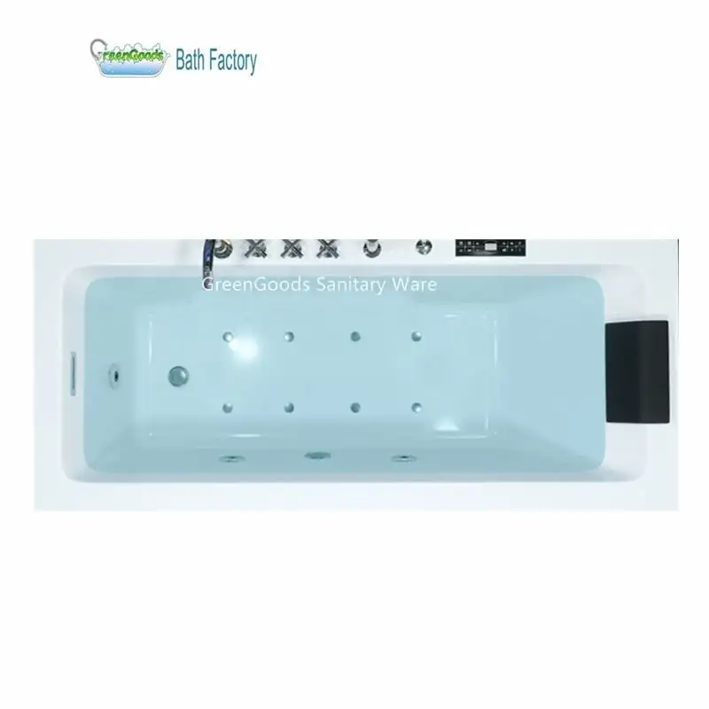 CE Indoor Garden Bathroom High Quality 1700mm Floor Embedded Composite Drop In Multi Function Onsen Whirlpool Bath Tub