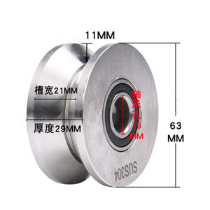 Fornitura del produttore multi modelli 201 304 acciaio inossidabile <span class=keywords><strong>38mm</strong></span> 48mm 63mm 68mm 74mm V puleggia a fune con cuscinetto a gola - Product Image 5