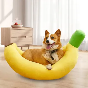 En Stock Cama para perros antiansiedad Cama para perros moderna cama para perros moderna y cómoda Banana Split lavable extraíble