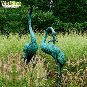Statue d'heron <span class=keywords><strong>vert</strong></span> en métal Bronze taille réelle, Sculpture d'ornement de jardin - Product Image 6