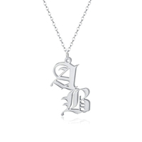 Vintage Ancien Anglais Lettres Doubles Pendentif Bijoux Collier Pour Les Femmes D'or Personnalisée Toute 26 Lettre Initiale Couple Colliers