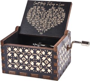 Caja <span class=keywords><strong>de</strong></span> música <span class=keywords><strong>de</strong></span> madera tallada vintage <span class=keywords><strong>No</strong></span> puede evitar Enamorarse-Regalo para amante Novio Novia Esposo Esposa en color negro - Product Image 3