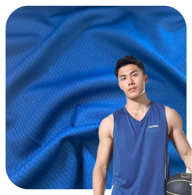100% Polyester Weft Knitted Mesh Fabric Breathable Quick-Dry Medium Weight Plain Dyed Sportswear Boys Girls Basketball Wear