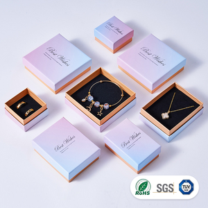 Custom Logo Luxury Square Jewelry Gift <b>Box</b> Velvet Interior Cardboard <b>Earring</b> Ring Necklace Packaging <b>Box</b> Wholesale OEM - Product Image 4
