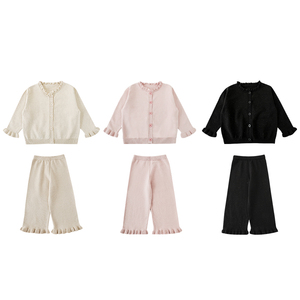 طقم ملابس أطفال YOEHYAUL صوف محبوك للفتيات الصغيرات - قطعتين - Product Image 5