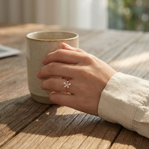 Proveedor Mayorista de Hong Kong, Fabricante de Joyería, Anillo con Diseño de Flor, Oro Rosa Sólido de 18K, Anillo con Diamantes Naturales Reales - Product Image 5