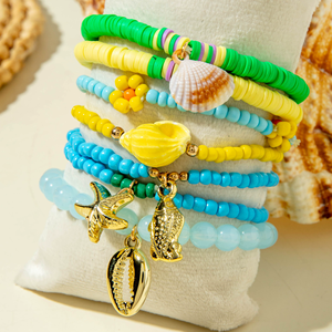 Beach Starfish Shell Pearl Alloy <strong>Bead</strong> <strong>Bracelet</strong> Wholesale Wholesale N81275 - Product Image 5
