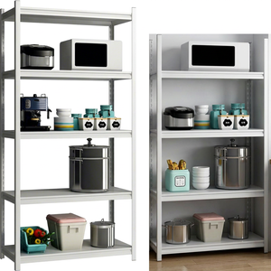 Boltless Steel Multi-Level 5-Layer Corrosion Protected Powder Coated Shelving Racks with Wheels for Warehouse & Garage Storage - Product Image 1