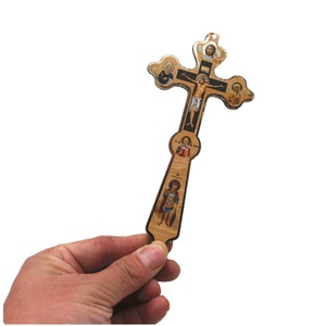 Cruz Ortodoxa de Mano Jesucristo Crucifijo de Madera Navidad Catolicismo Cristianismo Utensilios Religiosos para Iglesia - Product Image 2