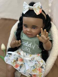 ตุ๊กตา Reborn ซิลิโคนสีดำแบบสมจริงเต็มตัวทำจากไวนิลแบบพิมพ์ขนาดเล็กสำหรับเด็กผู้หญิง - Product Image 3