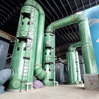 Les tours de pulvérisation en fibre de verre haute résistance de Hebei TingQian pour le traitement des gaz industriels, utilisant des plaques en fibre de verre.