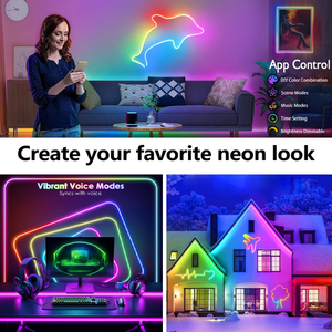 Bande lumineuse LED néon en silicone 12V WS2812, pleine couleur, programmable, effet de défilement d'eau, lampe néon RGB pour décoration - Product Image 5