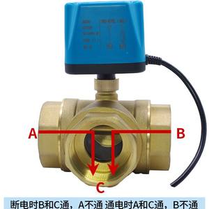Vanne à bille électrique à trois voies en cuivre pleine ouverture pour l'eau, commande pneumatique pour unité de ventilo-convecteur et arrêt de pipeline - Product Image 2