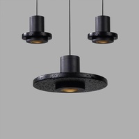 Lampe suspendue créative en pierre à trou noir minimaliste moderne pour restaurant bar lustres de fond lampes suspendues