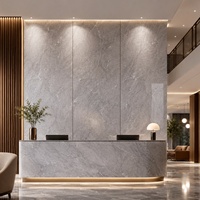 Plaque de marbre PVC WYRAX gris clair Carrara pour crédence de cuisine 1220x2440mm 5mm brillante pour rénovation de cuisine