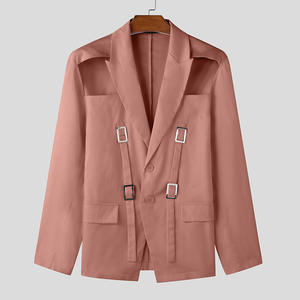 <span class=keywords><strong>Blazer</strong></span> da <span class=keywords><strong>uomo</strong></span> con dettagli a fibbia e taglio cut-out - Giacca <span class=keywords><strong>oversize</strong></span> a maniche lunghe con revers a reversi Sehe Fashion - Product Image 6