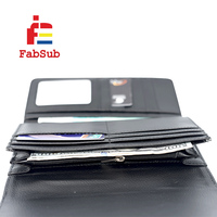 Portefeuille 3 volets Fashional portefeuilles en cuir sublimation portefeuilles en cuir blanc avec fermeture éclair