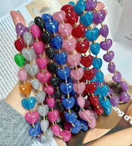 Kalung hati cinta multilapis Recy warna-warni mode baru kalung emas kristal Choker manik-manik wanita mewah pesta hadiah perhiasan grosir - Product Image 2