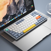 Keyboard Mekanik Profil Rendah 101-Tombol H75 Grosir, Nirkabel untuk PS/2, Mode Ganda Berkabel, Siap Pakai di Kantor, Portabel