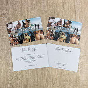 Cartes de remerciement personnalisées imprimées en couleur 12x15cm, cartes d'insertion de marque pour l'emballage de cadeaux de commerce électronique avec un design personnalisé - Product Image 2