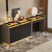 Table de toilette moderne italienne en verre, meuble de rangement de bijoux de luxe pour chambre d'hôtel avec serrure à empreinte digitale