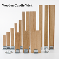 Mèche de bougie en bois à design creux, 100% bois naturel, accessoires de fabrication de bougies parfumées à la cire de soja DIY, mèche de bougie avec base
