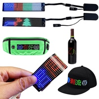 Mini LED işareti şarj edilebilir Bluetooth LED mesaj ekran App kontrol programlanabilir rozet sırt çantası için özel LED matris paneli