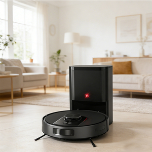 GEERLEPOL V2L-SJ Robot Aspirador con Estación de Autovaciado, 60 Días de Autonomía, Navegación LDS, Recolección Automática de Polvo, Función de Fregado, Ideal para Hoteles - Product Image 1