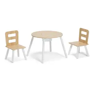 Conjunto de mesa e cadeiras para eventos de madeira, branco, presente para crianças de 3 a 8 anos, móveis sólidos e fáceis de montar