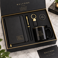 Coffret Cadeau de Bienvenue Premium pour Employés avec Logo Personnalisé : Épinglette en Émail Souple ou Dur, Porte-clés Métallique, Carnet, Stylo, Tasse – Boîte Cadeau d'Entreprise