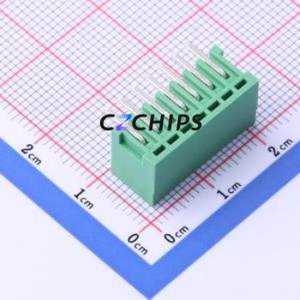 DB2ERC-2.54-7P-GN Plug-in Terminal Block Bent Lead Through Hole,P=2.54mm Board-to-Board / Socket - Closed 1x7P 2.54mm Green - Product Image 2