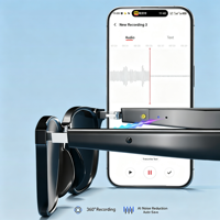 Lunettes Audio Intelligentes IA : Traducteur Instantané 144 Langues, Enregistrement Vocal, Protection UV400, Appels Sans Fil, Musique, Idéales pour l'Extérieur