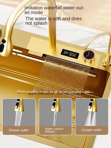 Évier de cuisine intelligent simple rectangulaire/carré <span class=keywords><strong>en</strong></span> acier inoxydable, installation de comptoir <span class=keywords><strong>en</strong></span> nano surface brossée, robinet à un trou inclus - Product Image 6