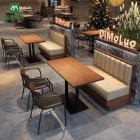 Combinaison table et chaises de restaurant en bois de style industriel, mobilier de restauration commercial écologique