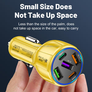 5-पोर्ट यूएसबी टाइप-सी कार चार्जर 75w यूएसबी-सी फास्ट चार्जिंग पी. डी. क्यू <span class=keywords><strong>3</strong></span>.0 कार मोबाइल फोन चार्जर पावर एडाप्टर - Product Image 4