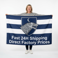 Drapeaux personnalisés en polyester haute résistance avec logo de marque, impression par sublimation HD pour cérémonie de grand ouverture, faible MOQ, résistants à la décoloration
