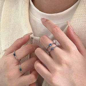 Anillo Yinruitai de Plata de Ley S925 con Diseño Geométrico de Circonitas Multicolores para Mujer, Uso Diario - Product Image 3