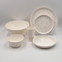 Service de table moderne en mélamine terrazzo, assiette + bol + tasse, pour la salle à manger à domicile et les accents décoratifs de table