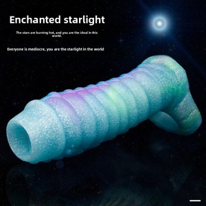 Manchon pénien unisexe en silicone liquide, creux, à motif dents de loup, pour l'agrandissement et l'épaississement, souple et flexible, article d'exportation le plus vendu - Product Image 2