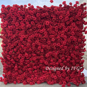 ฉากหลังดอกไม้ประดิษฐ์ม้วนได้ ขนาด 8*8 ฟุต คุณภาพสูงจาก IFG Wholesale สำหรับตกแต่งงานแต่งงาน - Product Image 4