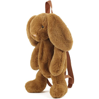 Sac à dos en coton unisexe personnalisé de stockage d'animaux en peluche de lapin à bretelles réglables sacs de lapin pour les filles