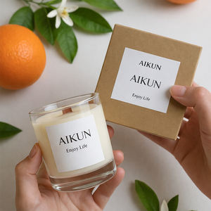 AIKUN - Vaso de Vidrio Esmerilado para Velas Aromáticas, con Paredes Gruesas y Laterales Rectos, para Decoración de Bodas y Regalos, Venta al por Mayor - Product Image 4