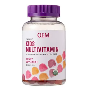 Organic Sugar Free Great Tasting Chewable Vitamins Vegan Kids Multivitamin Gummies For Children