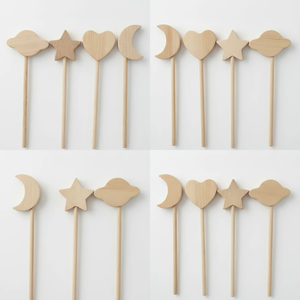 Bacchetta Magica Personalizzata in Legno di Faggio, Bacchetta da Principessa Fatata con Luna, Stella e Cuore, Regalo di Compleanno per Ragazze - Product Image 3