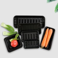 Vente en gros blister transparent Boîte d'emballage alimentaire jetable Légumes Fruits de mer Steak frais Viande PP Plastique Plateau sous vide