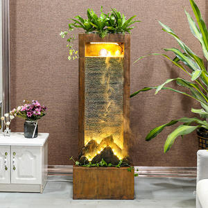 Luz de estilo europeo cortina de agua de lujo adorno de pared sala de estar agua corriente riqueza fuente macetas Macetas - Product Image 2